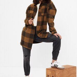 GAP Teens Plaid Shacket Brown